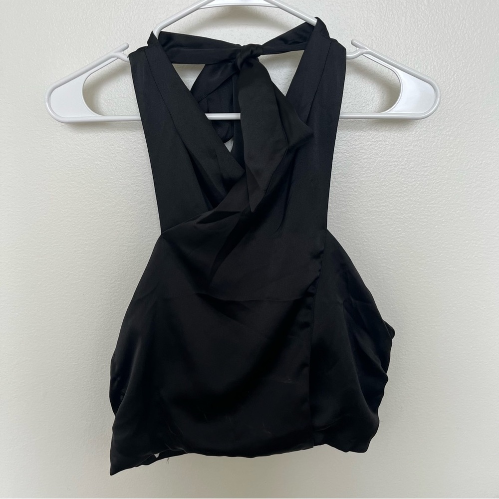 Black Halter Crop Top